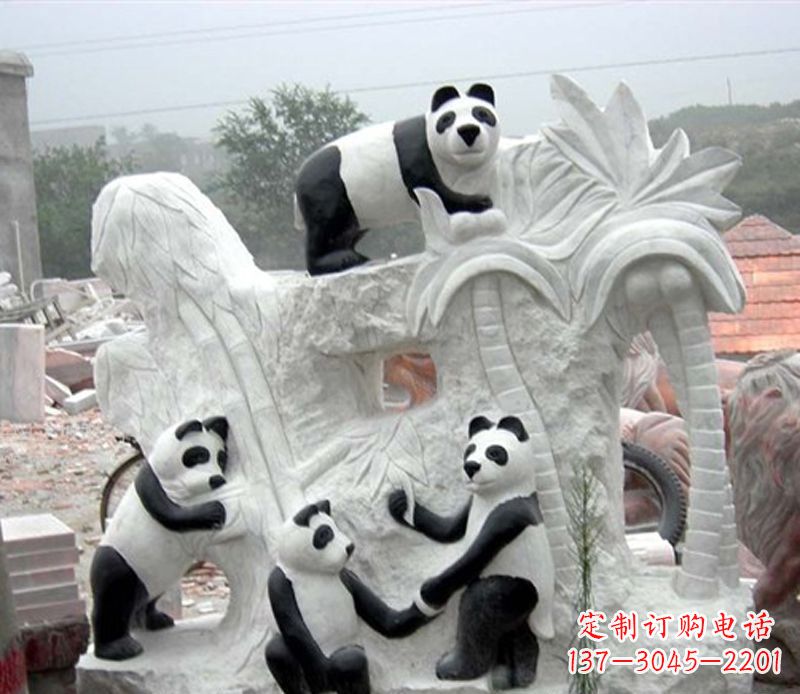 河南熊猫动物景观石雕
