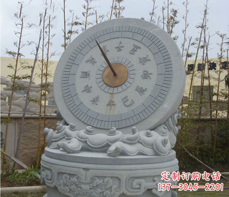河南学校大理石日晷石雕 (5)