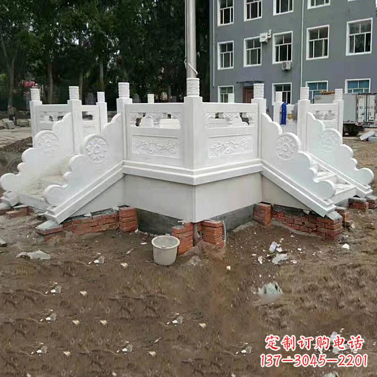 河南学校汉白玉升旗台石雕