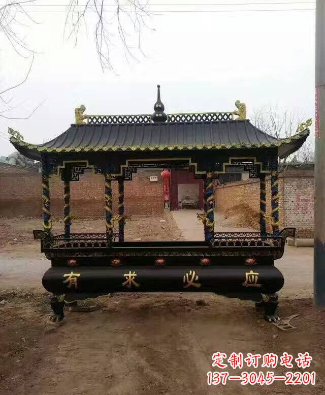 河南有求必应方形香炉铜雕