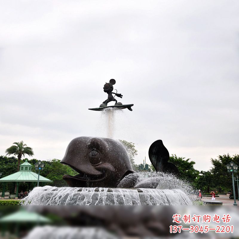 河南鱼和小孩水景喷泉
