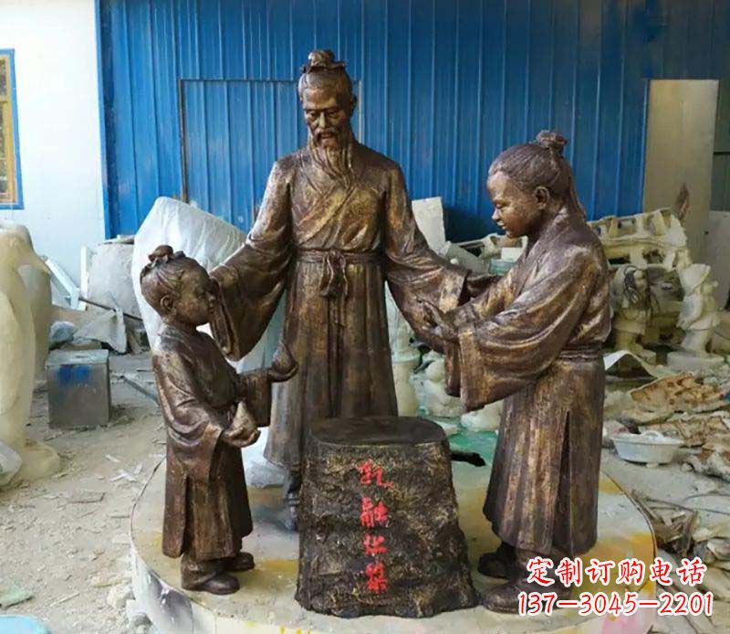 河南寓言故事孔融让梨人物铜雕