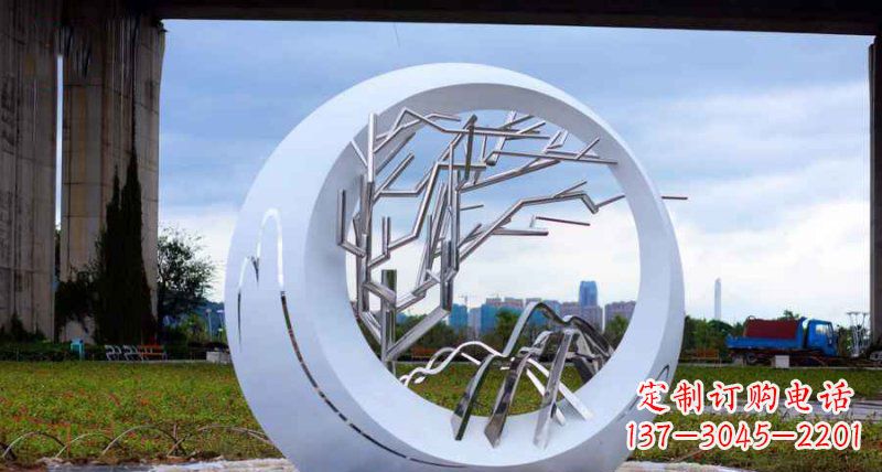 河南园林不锈钢抽象树枝雕塑