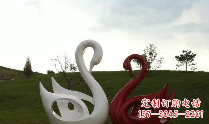 河南园林不锈钢抽象天鹅雕塑