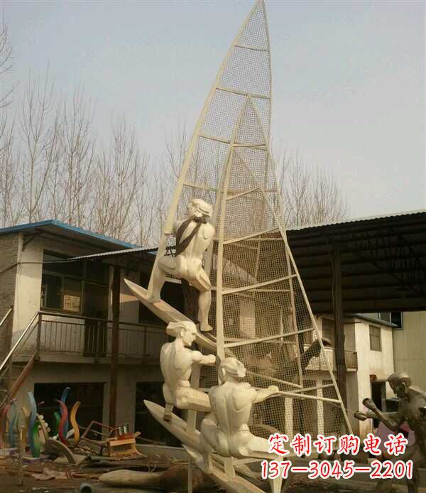 河南园林不锈钢帆船景观雕塑