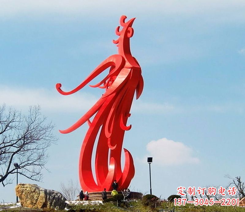 河南园林不锈钢凤凰雕塑