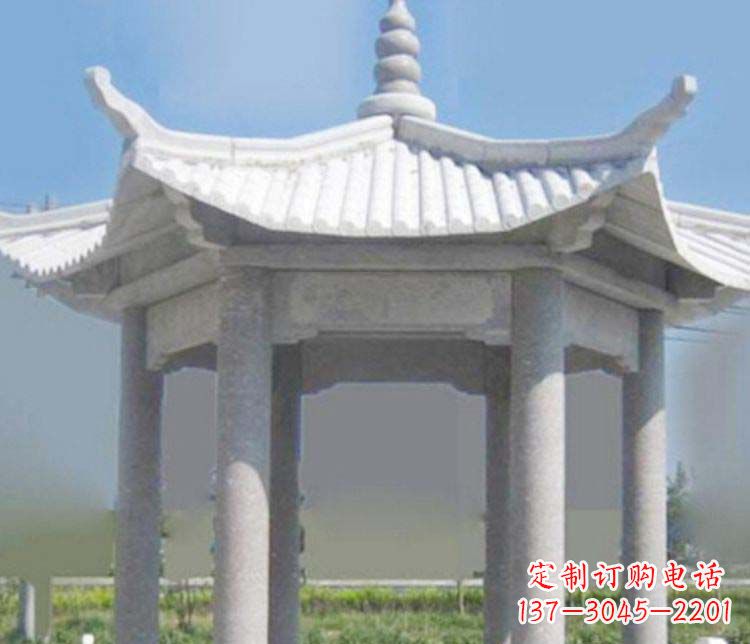 河南园林仿古石凉亭景观石雕