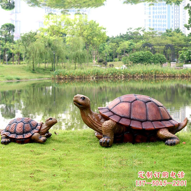 河南园林仿真乌龟玻璃钢池塘湖泊水景雕塑摆件