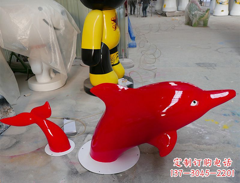 河南园林广场创意海豚入水出水雕塑摆件