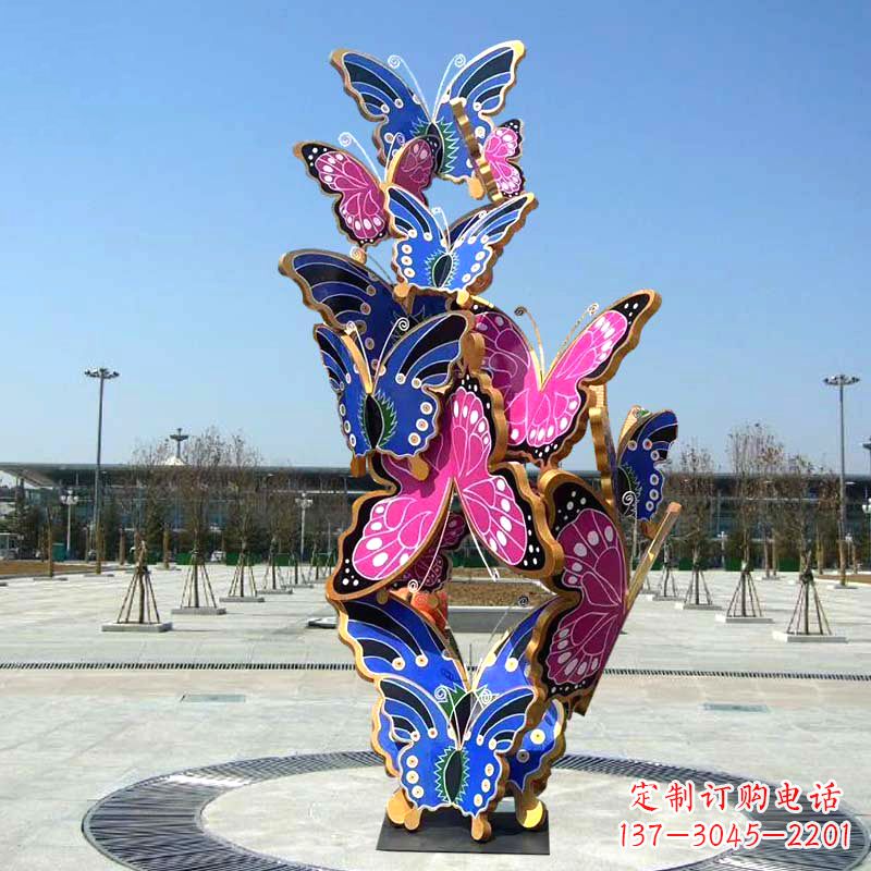 河南园林广场蝴蝶不锈钢动物景观雕塑