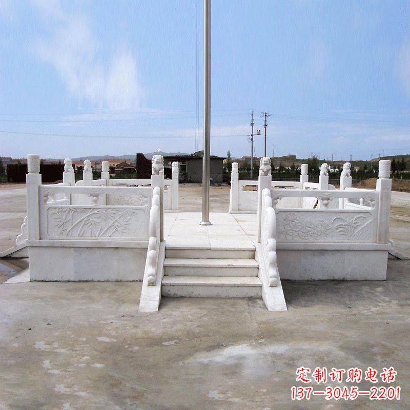 河南园林广场升旗台汉白玉石雕国旗台