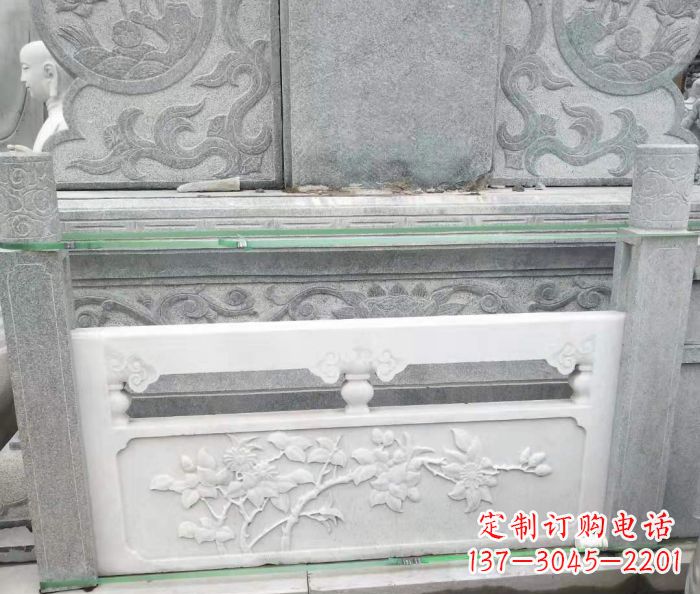 河南园林汉白玉石浮雕栏板 (3)