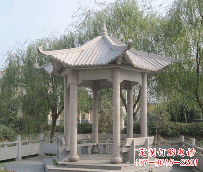 河南园林景观大理石凉亭石雕