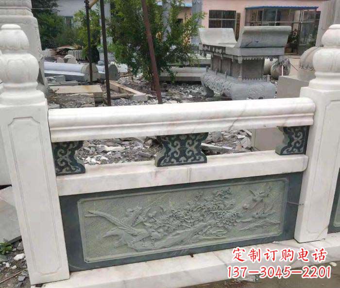 河南园林景观大理石桥栏板石雕 (2)