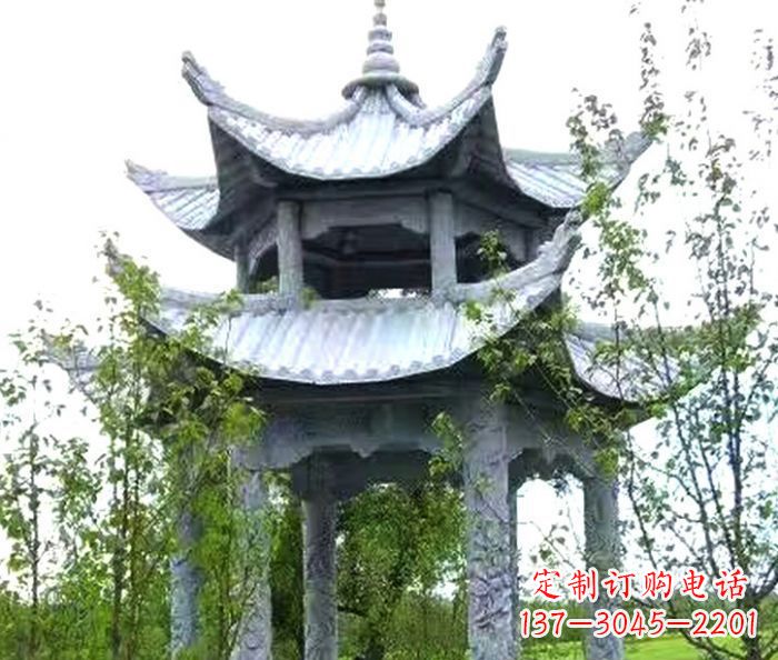 河南园林景观仿古六角石凉亭