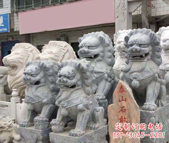 河南园林景观仿古狮子石雕