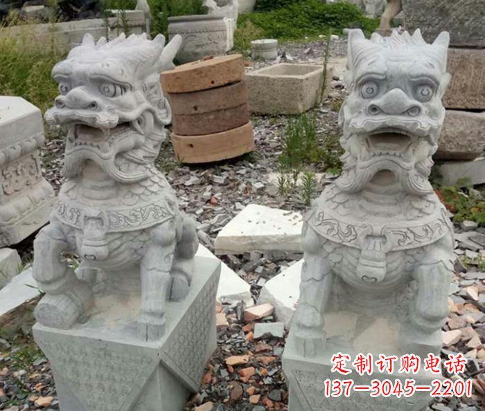 河南园林景观仿古麒麟石雕