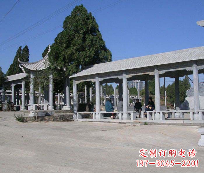河南园林景观仿古石雕长廊凉亭 (2)