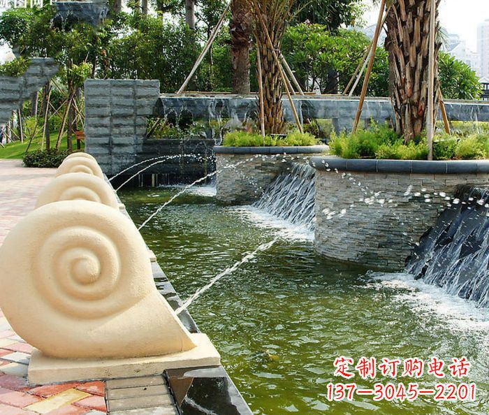 河南园林景观蜗牛喷泉石雕