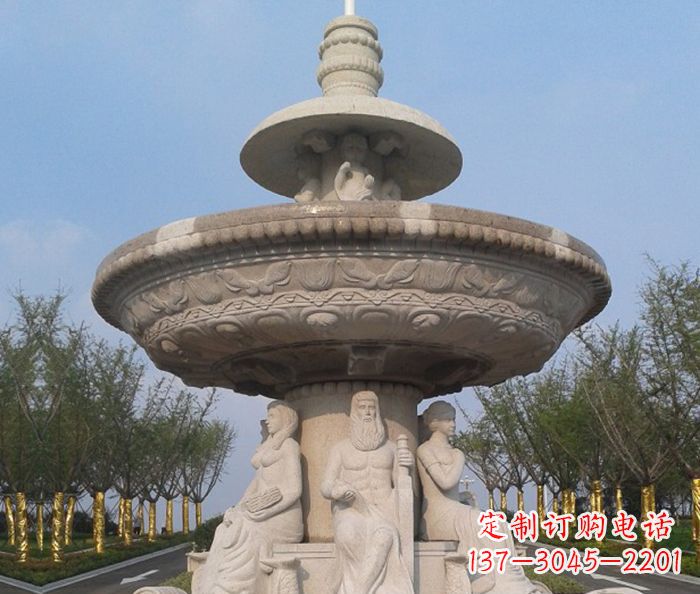 河南园林景观西方人物喷泉石雕 (2)