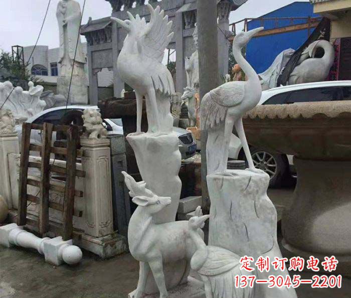 河南园林景观仙鹤石雕
