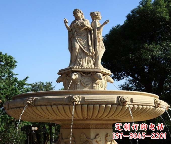 河南园林景观西方人物喷泉石雕