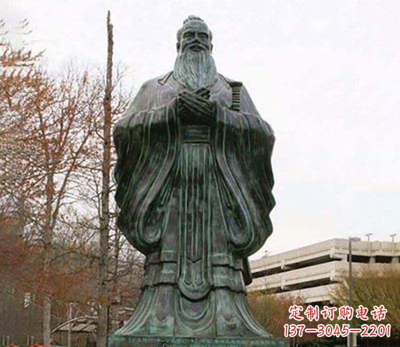 河南园林老子人物铜雕