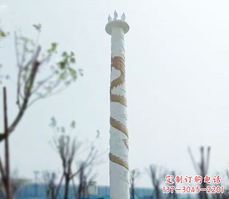 河南园林龙柱景观不锈钢