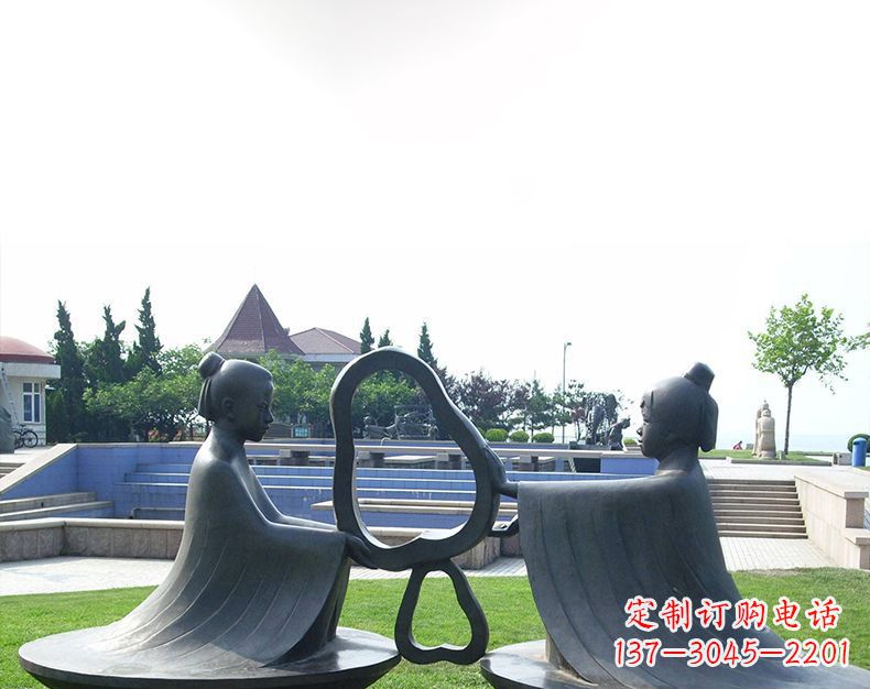 河南园林铸铜孔融让梨雕塑