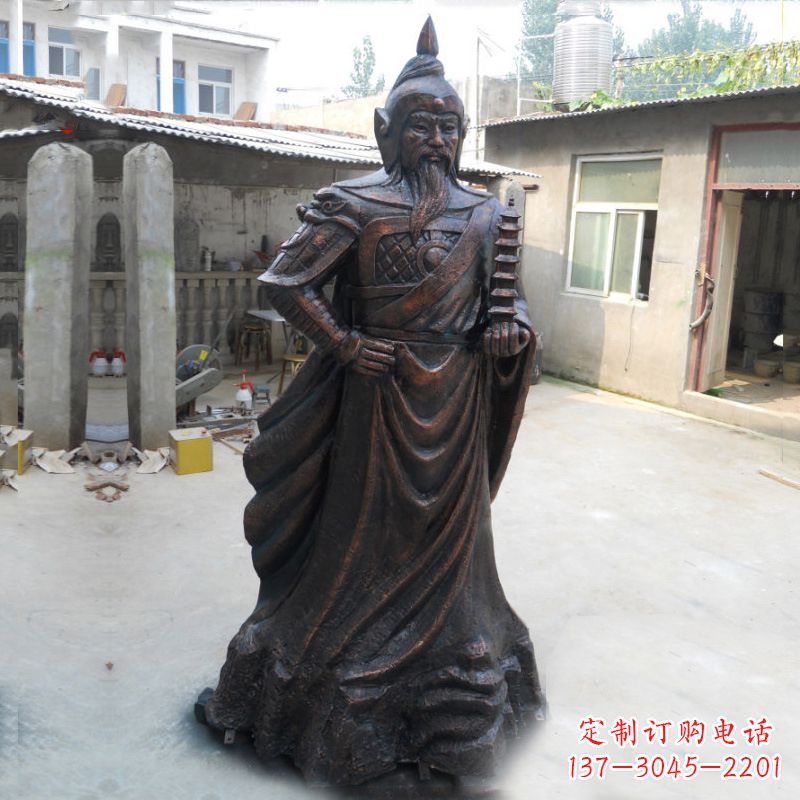 河南战神托塔天王李靖铸铜雕塑