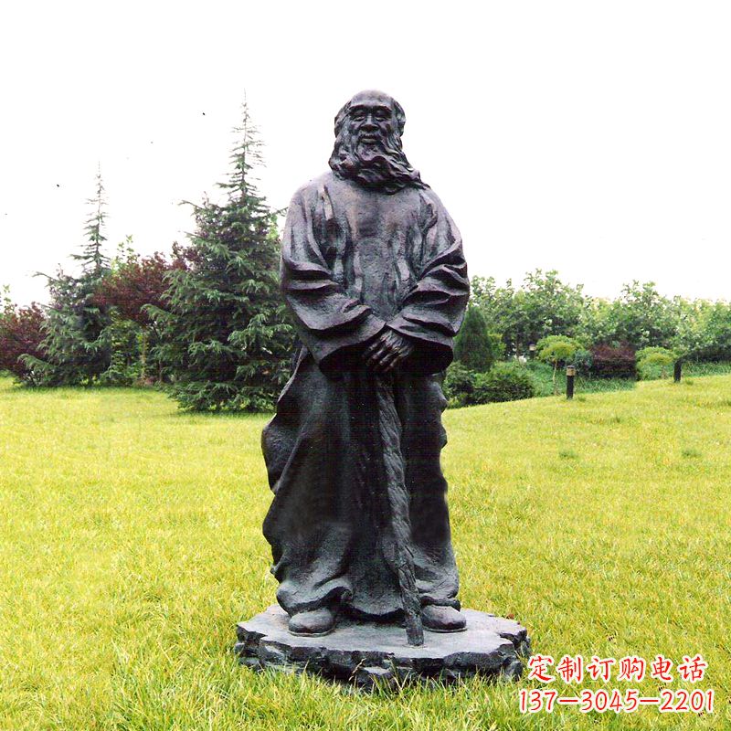 河南张大千铜雕像-公园近代名人著名人物雕塑