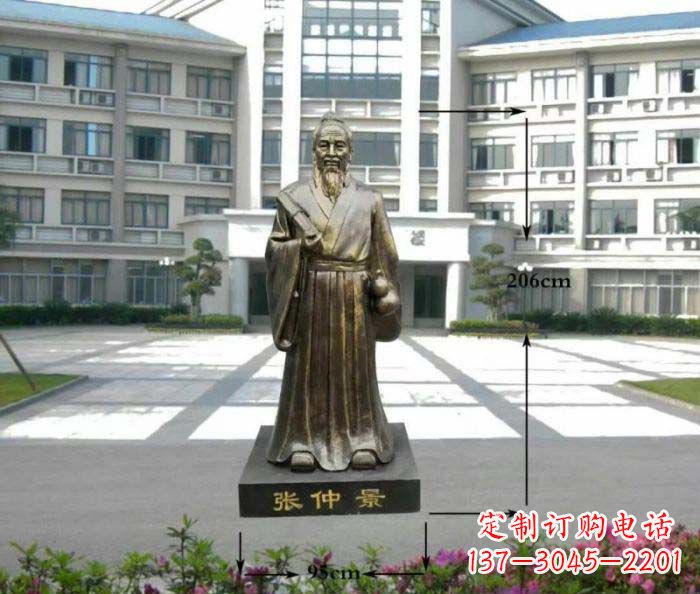 河南张仲景名医铜雕