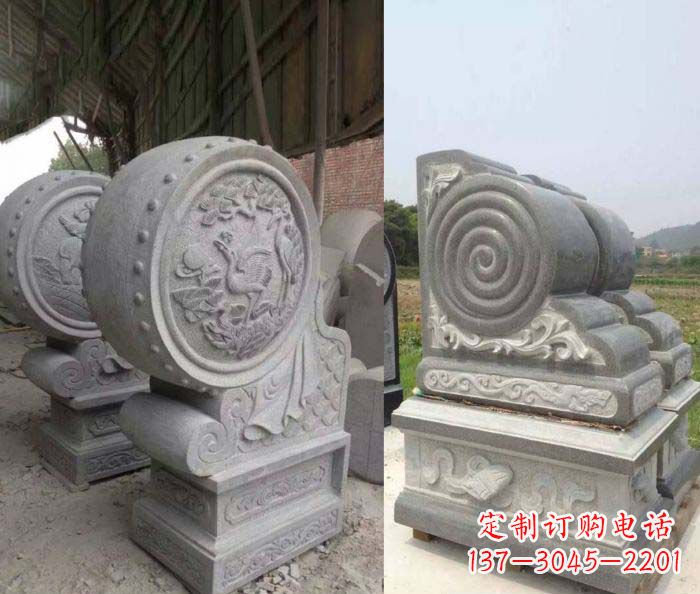 河南招财抱鼓石大理石门墩