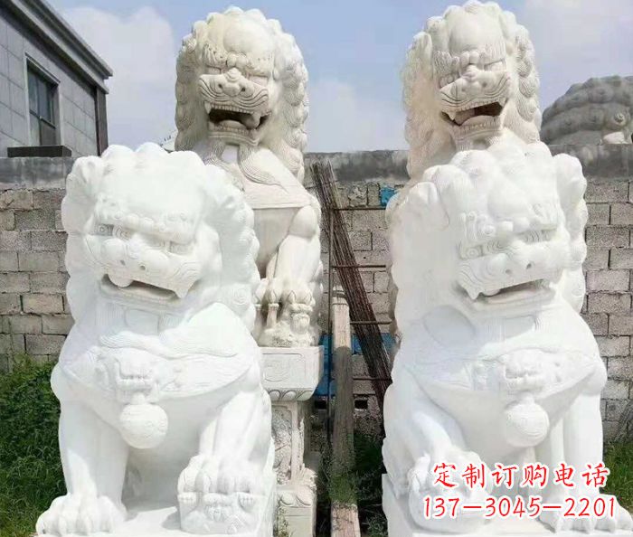 河南招财动物汉白玉狮子石雕