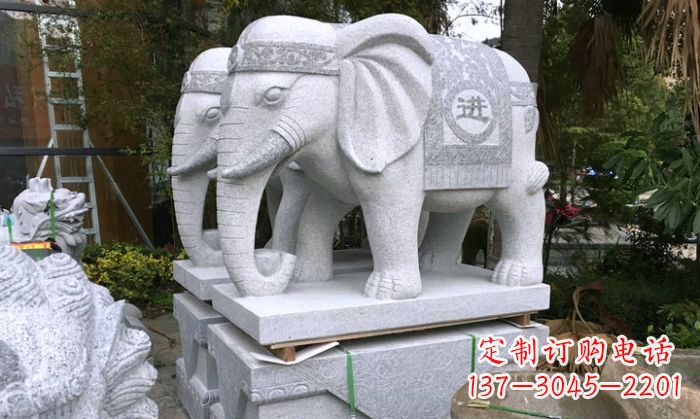 河南招财进宝大理石门口大象雕塑