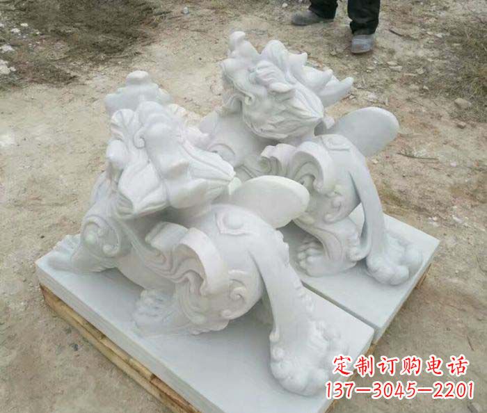 河南招财进宝立式貔貅门口石雕
