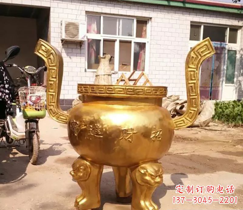 河南招财进宝香炉铜雕