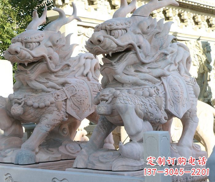 河南招财瑞兽麒麟石雕 (2)