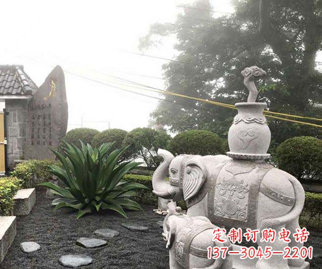 河南招财驮宝大象石雕
