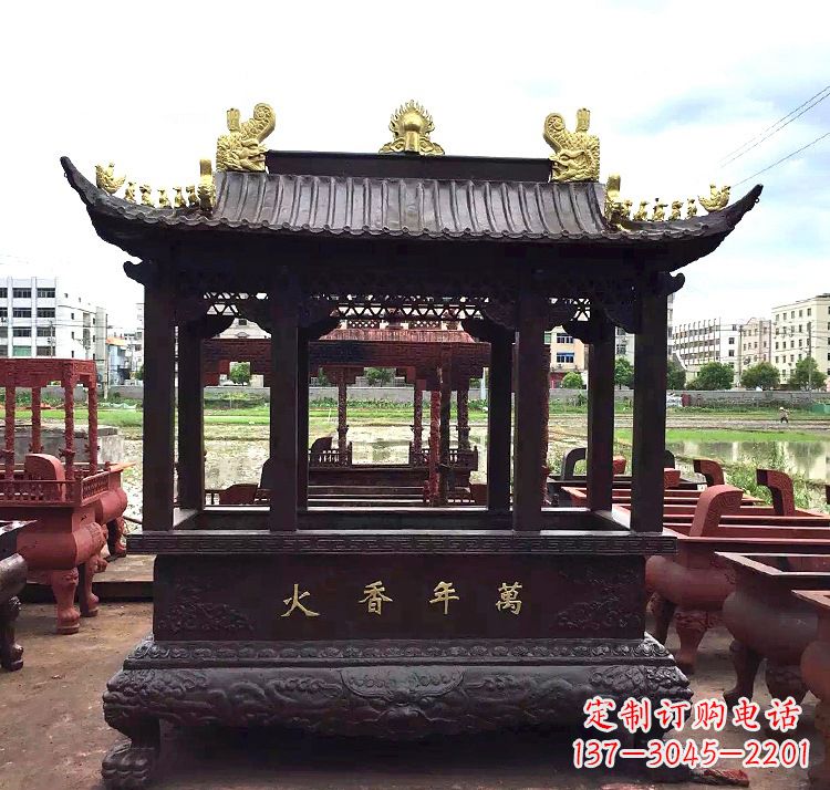 河南招财香炉铜雕
