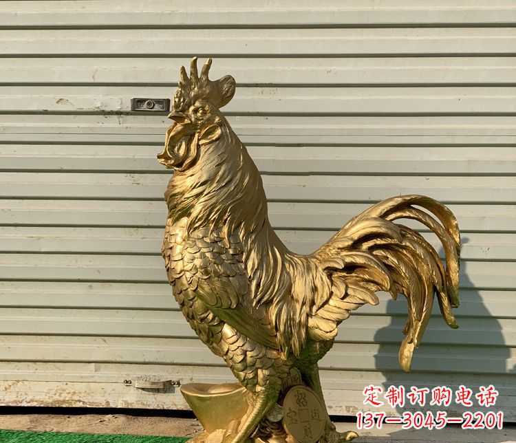 河南招财元宝公鸡铜雕