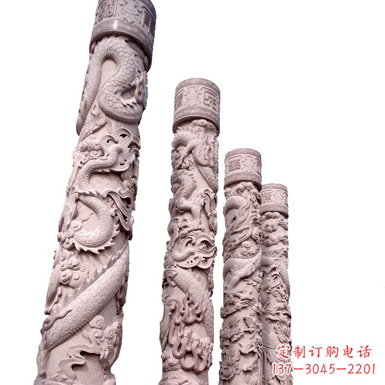 河南中国传统龙柱石雕