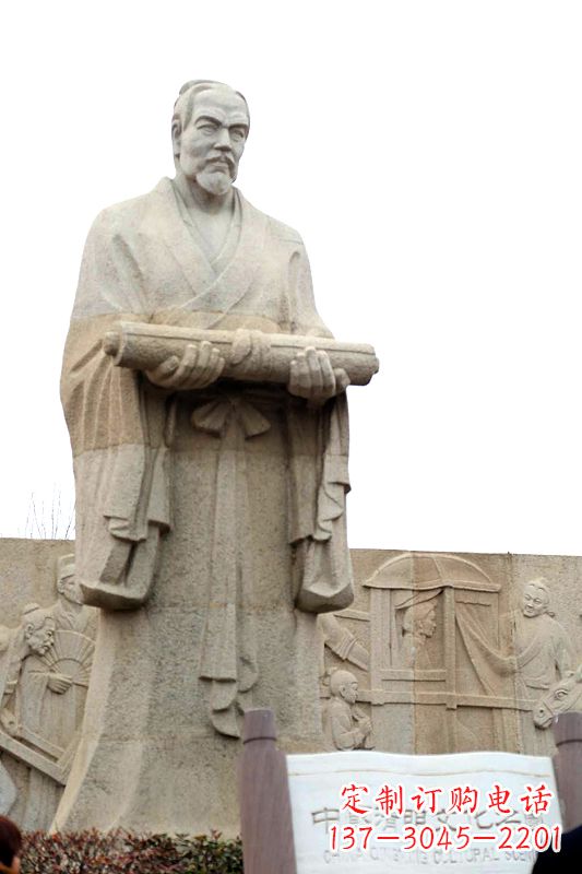 河南中国历史名人北宋绘画大师清明上河图画家张择端汉白玉石雕像