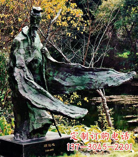 河南中国历史名人东晋杰出画家诗人顾恺之铜雕像