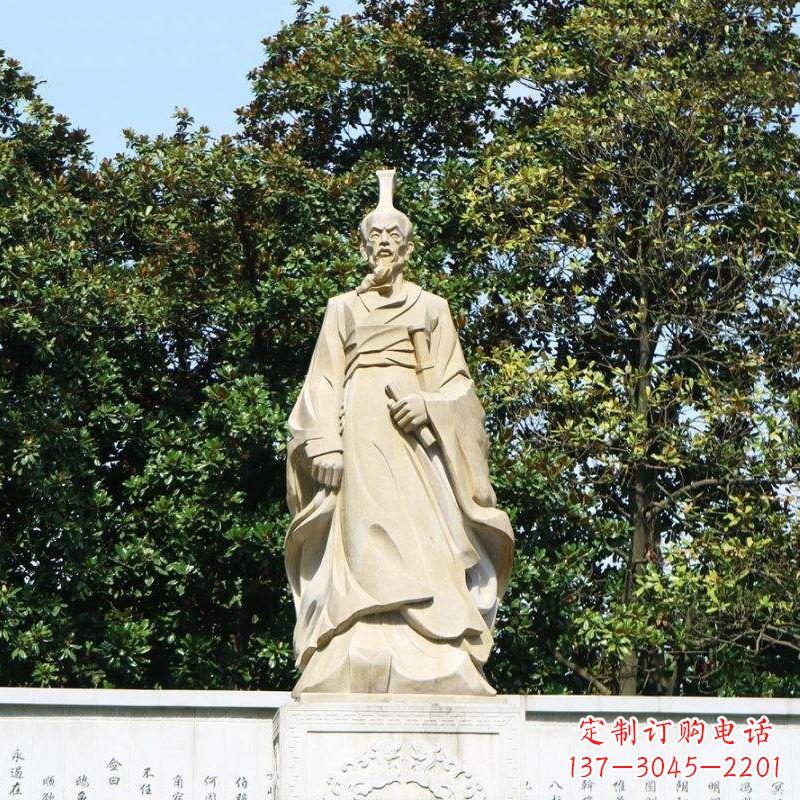 河南中国名人战国时期楚国诗人屈原砂岩石雕像