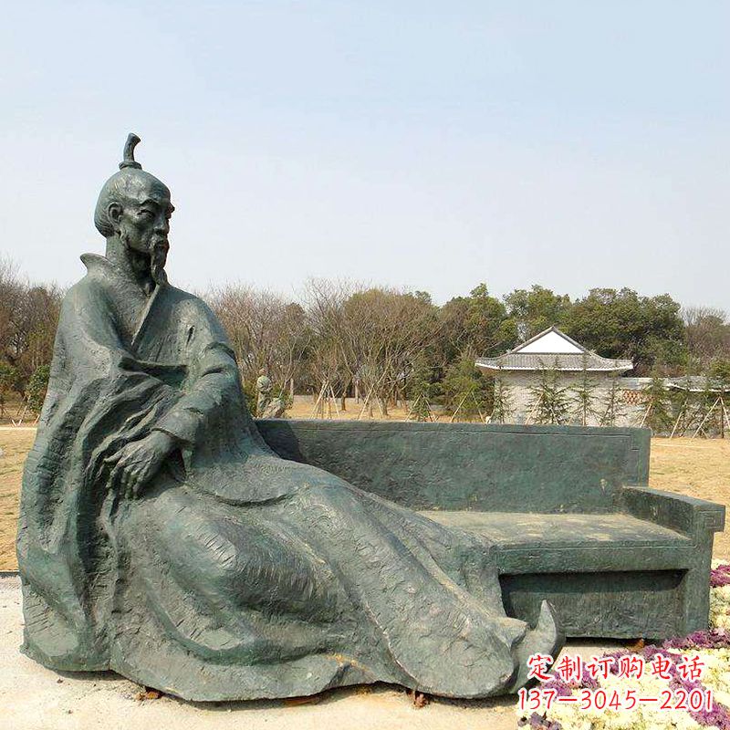 河南中国明末清初知名画家八大山人(朱耷)雕塑塑像-公园历史名人铜雕像