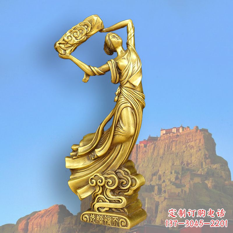 河南中国上古传说“女娲补天”铸铜雕塑