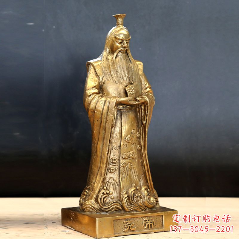 河南中国上古时期部落联盟首领尧帝铸铜雕像