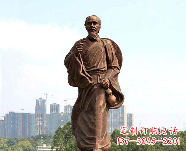 河南中华古代名医华佗铜雕像