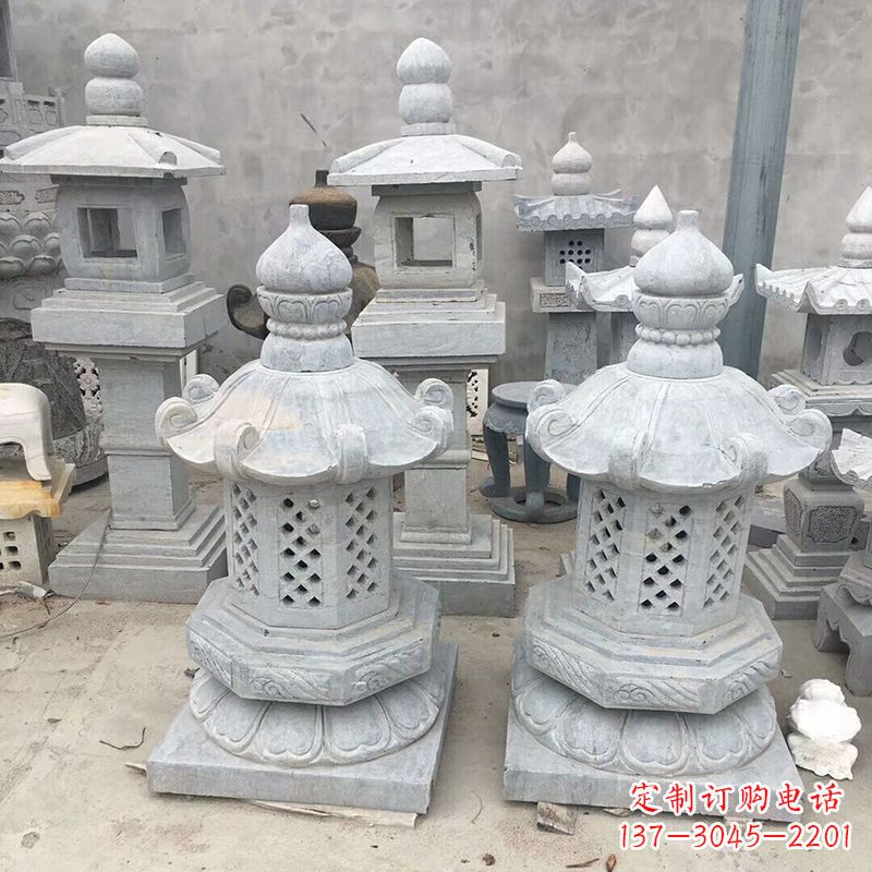 河南中式低墩石雕灯笼